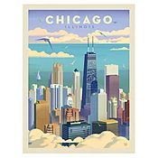 Bird's Eye View of Lake Michigan Print