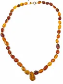 14K Gold-filled Amber Beaded 18 in Knotted Amber Necklace
