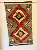 Antique Ganado Old Style Navajo Rug Weaving with Whirling Logs Pattern, pre-1940s (GM382)