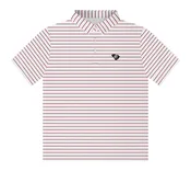 Arnold Striped Polo in White and Garnet