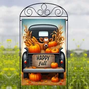 Hello Fall Vintage Truck - Garden Flag Sublimation Transfers