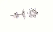 Sterling silver Genuine Diamond Accent 0.01cttw Daisy Earrings post back