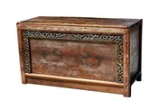 18th Century Mongolian Chest with Painted Foo Dogs