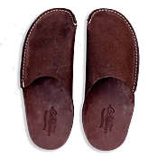 Brown Leather Slippers - Minimalist Indoor Slippers for Men & Women