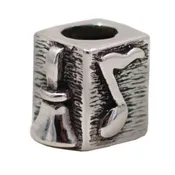 Handbell Charm Bead with Musical Notes – Sterling Silver