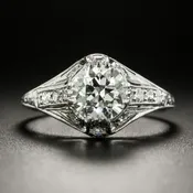 Art Deco 1.01 Carat Diamond Engagement Ring - GIA L VS1