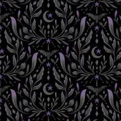 Hauntingly Yours Damask Black/Purple 806211