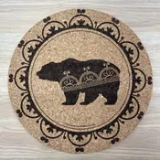 9" Bear Clan Trivet/Hot Plate — Tuscarora WoodWorks
