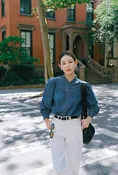 Bethany Denim Blouse - Indigo