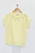 25" Pointed Collar Seersucker Top