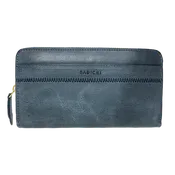 Accordion Zip Wallet Blue