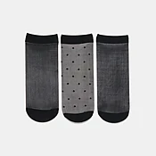 3 PACK DITSY DOT SHEER ANKLET SOCKS BLACK