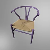 Used Carl Hansen CH24 Wishbone Purple Side Chair