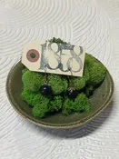 1858 Threads Black Costume Vintage Earrings
