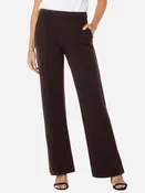 Kayla Wide Leg Pull-on Trouser in Truffle Brown