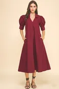 Avery midi dress in maroon
