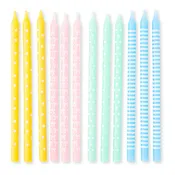 12pc Cake Candles - Printed