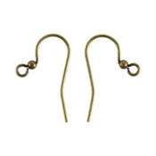 Antique Brass Earwires - 25mm with 2mm Ball - 8 Pairs
