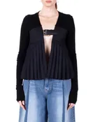 BONBOM Buckle Pleat Cardigan