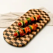 17 Inches - Oval Checkered Wooden Board
