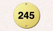 Numbered Tags (100pcs) - Gold Background - Round - 1.75"