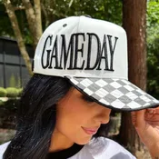 Black & White Checkered Game Day Hat