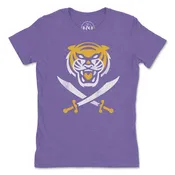 B&B Dry Goods Bengals & Bandits 'Bandit 14' Women's Tri-Blend T-Shirt - Purple