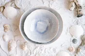 13" Bowl in Periwinkle Crackle — Source and Tradition