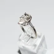 3.77 Carat Pear-Shaped Diamond Ring, 14K White Gold — Turkey Mountain Traders