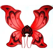 20" Costume Glittered Nylon Wings w Jewels Red Devil