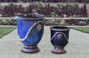 Antique Ocean Rosette Urn Set Of 2