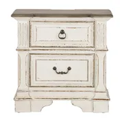 Abbey Park - 2 Drawer Nightstand With Charging Station - Antique White
