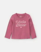 Toddler Girl 'Little Sister' Long-Sleeve Graphic Tee - Pink