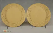 A Pair of Antique English Caneware Wedgwood Dessert Plates, impressed mark, c1810-1815