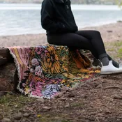 Flower Meadow Knit Blanket