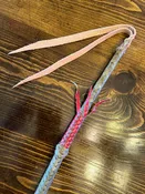 Quirt Hand Braided Tan Leather + Red Trim - Hard Raw Hide Quirt Whip Horse Tack 16" EPT