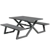 Banquet Deluxe Aluminum Picnic Table (5ft/185cm) - Charcoal