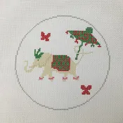 Bam Elephant Needlepoint Ornament