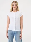 Annette Ruffle Tee in White