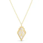 14K Gold Art Deco Mother of Pearl Necklace