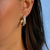 Celestial Double cuff Mid Hoop Earrings