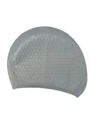 Adult Long Hair Silicone Bubble Cap - Silver