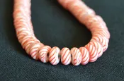 White with Red Candy Stripes Glass Beads Rondelle – 7mm x 3mm