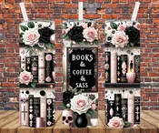 Books, Coffee & Sass - Tumbler Wrap Transfer