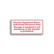 Elevator Equipment Room Sign 20″x 9″