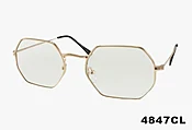 4847CL - Wholesale Metal Hexagon Clear Lens Glasses