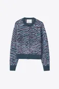 Abstract Tiger Crewneck Cardigan