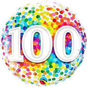 100 - 18" MYLAR BALLOON RAINBOW DOTS