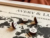 Adventuring Together- Linen Map with Personalized Pins