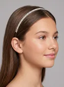 Crystal Row Headband in Silver